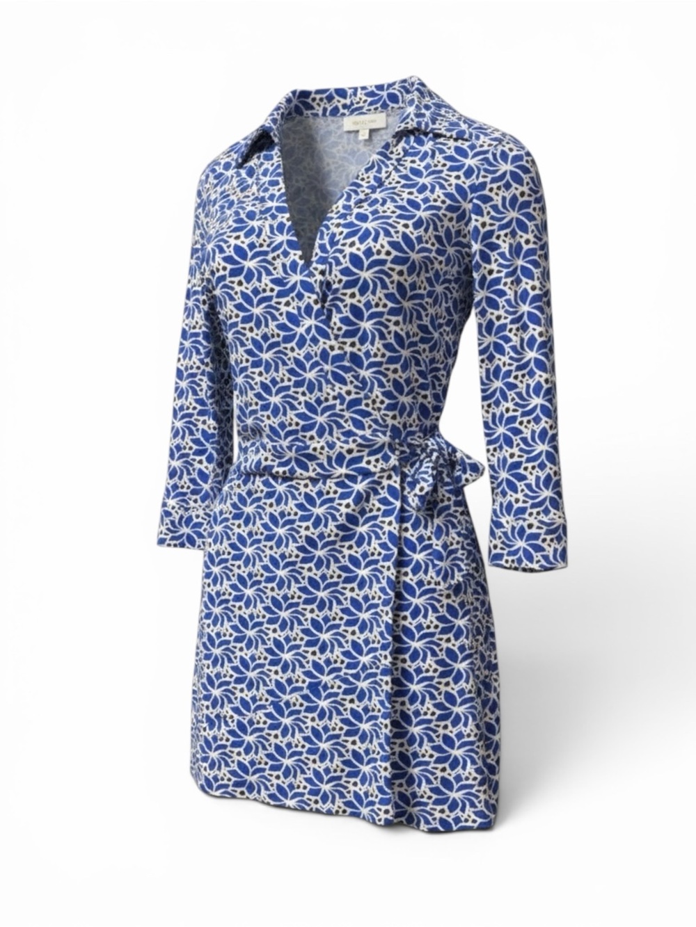 NWT Diane Von Furstenberg DVF Celeste Wrap Romper Blue White Floral Size 14